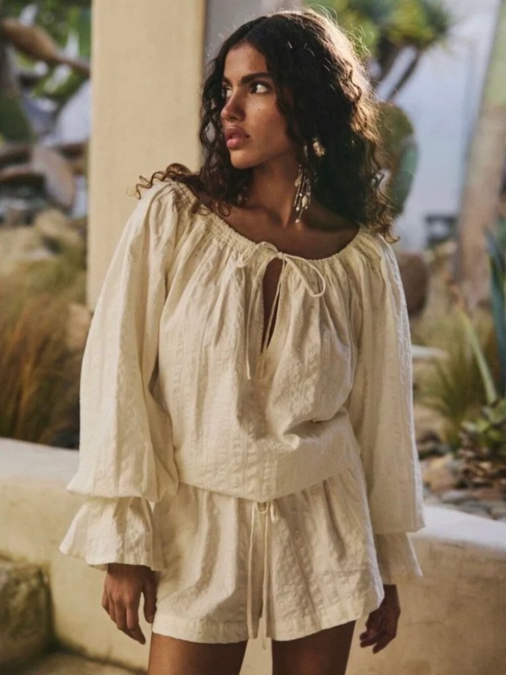 Free People Women's Estrella Romper In Coconut Milk - Size Large NWT